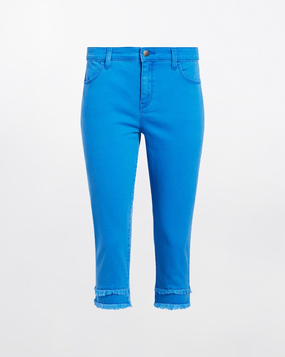 Perfect Stretch Girlfriend Capri Double Fray Jeans