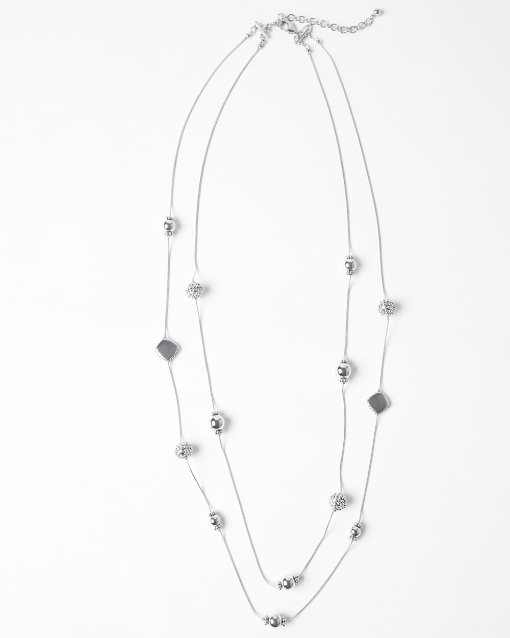 Artisan Silvertone Shapes Multistrand Necklace
