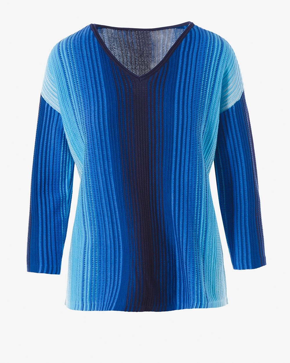 Ombr\u00E9 Stripe Pullover Sweater