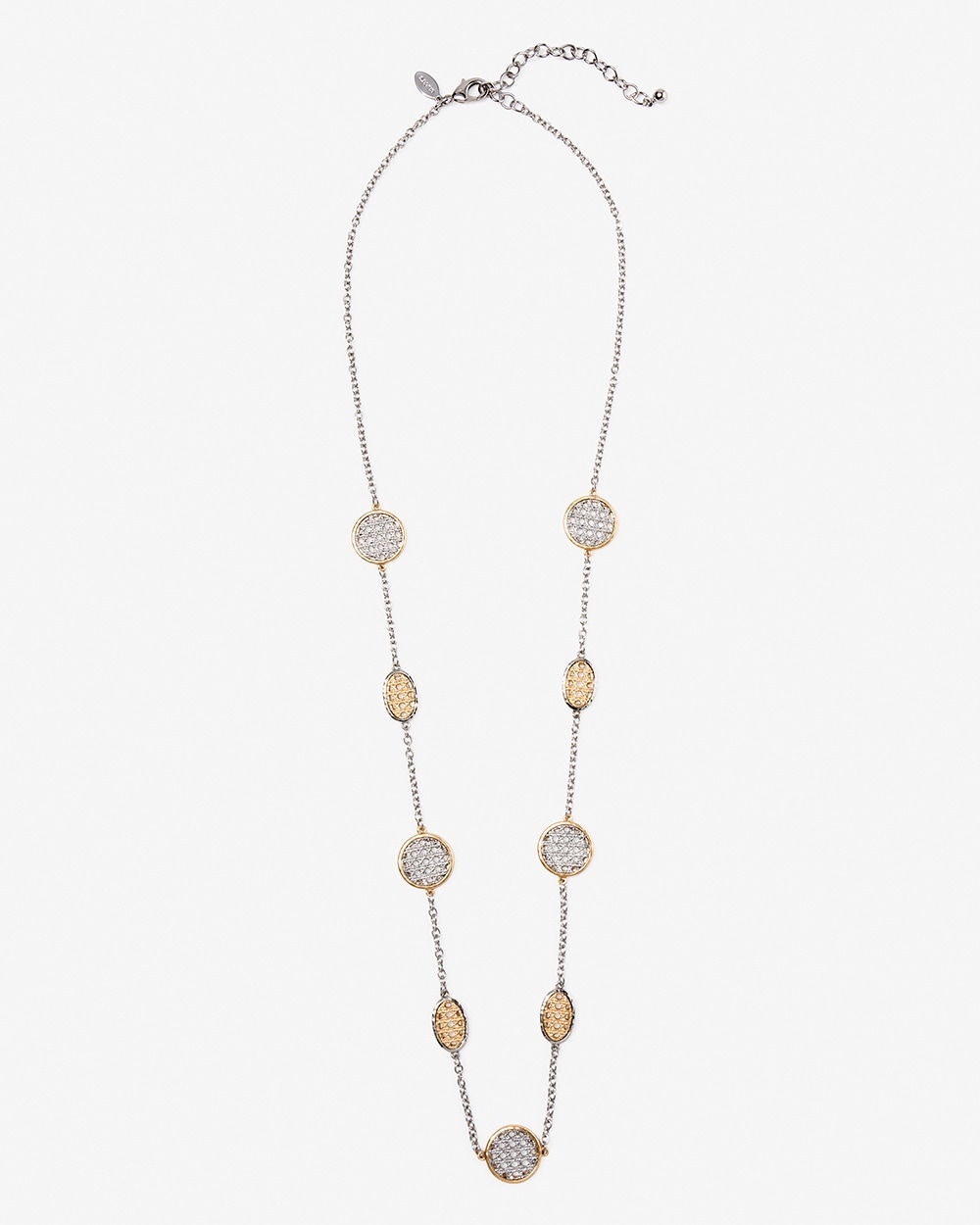 Mixed Metal Dots Singlestrand Necklace
