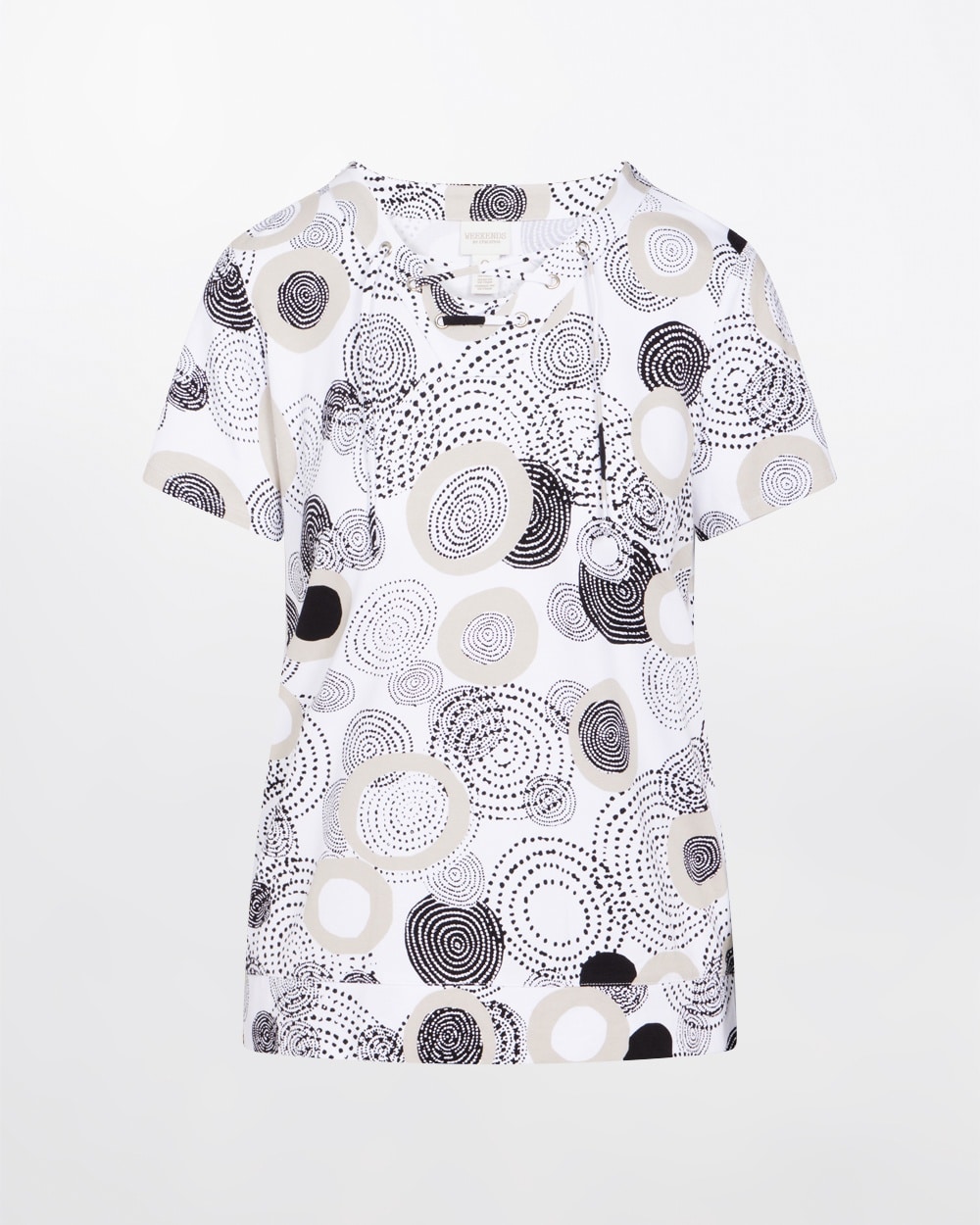 Weekends Doodle Dots Lace-Up Tee