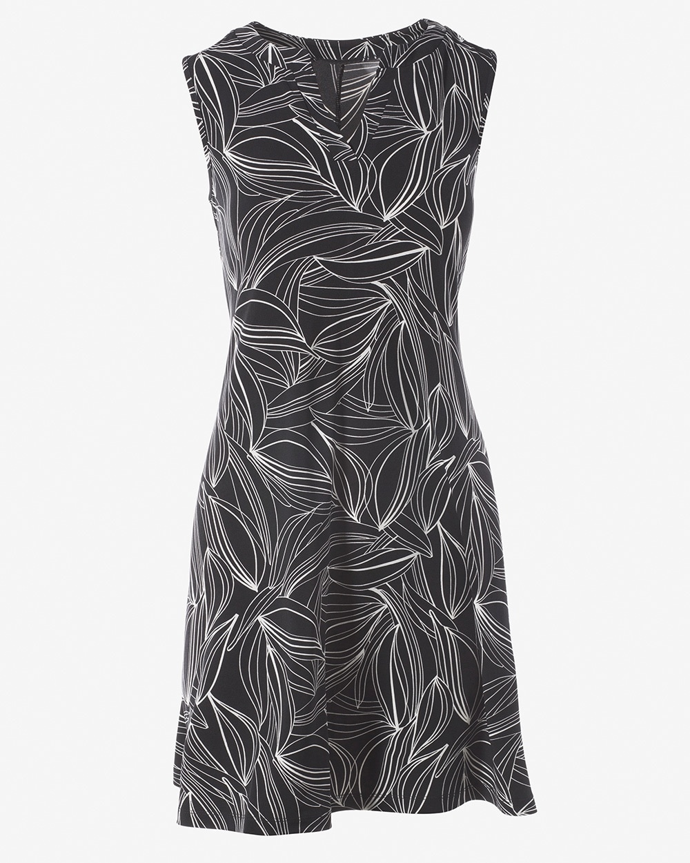 Leafy Lines Knee-Length Dress