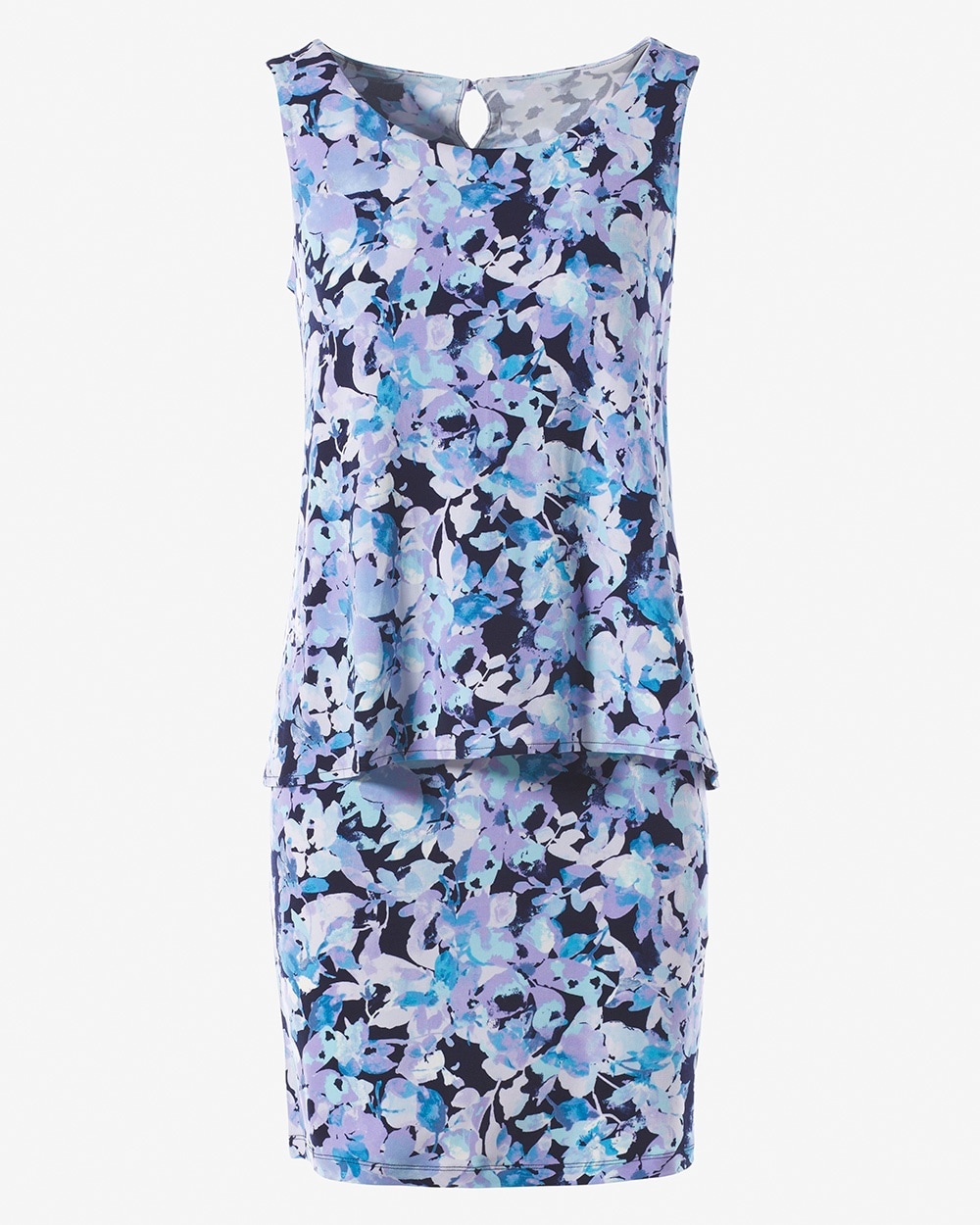 Spectrum Floral Layered Knee-Length Dress