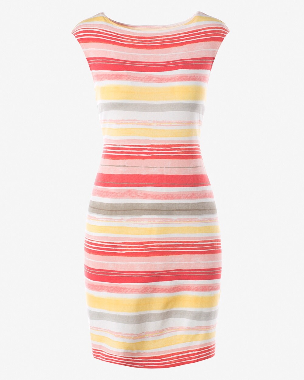 Watercolor Stripe Knee-Length Dress