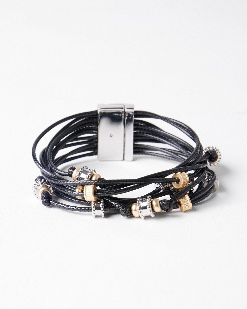 Mixed Metal Charmy Multistrand Magnetic Bracelet