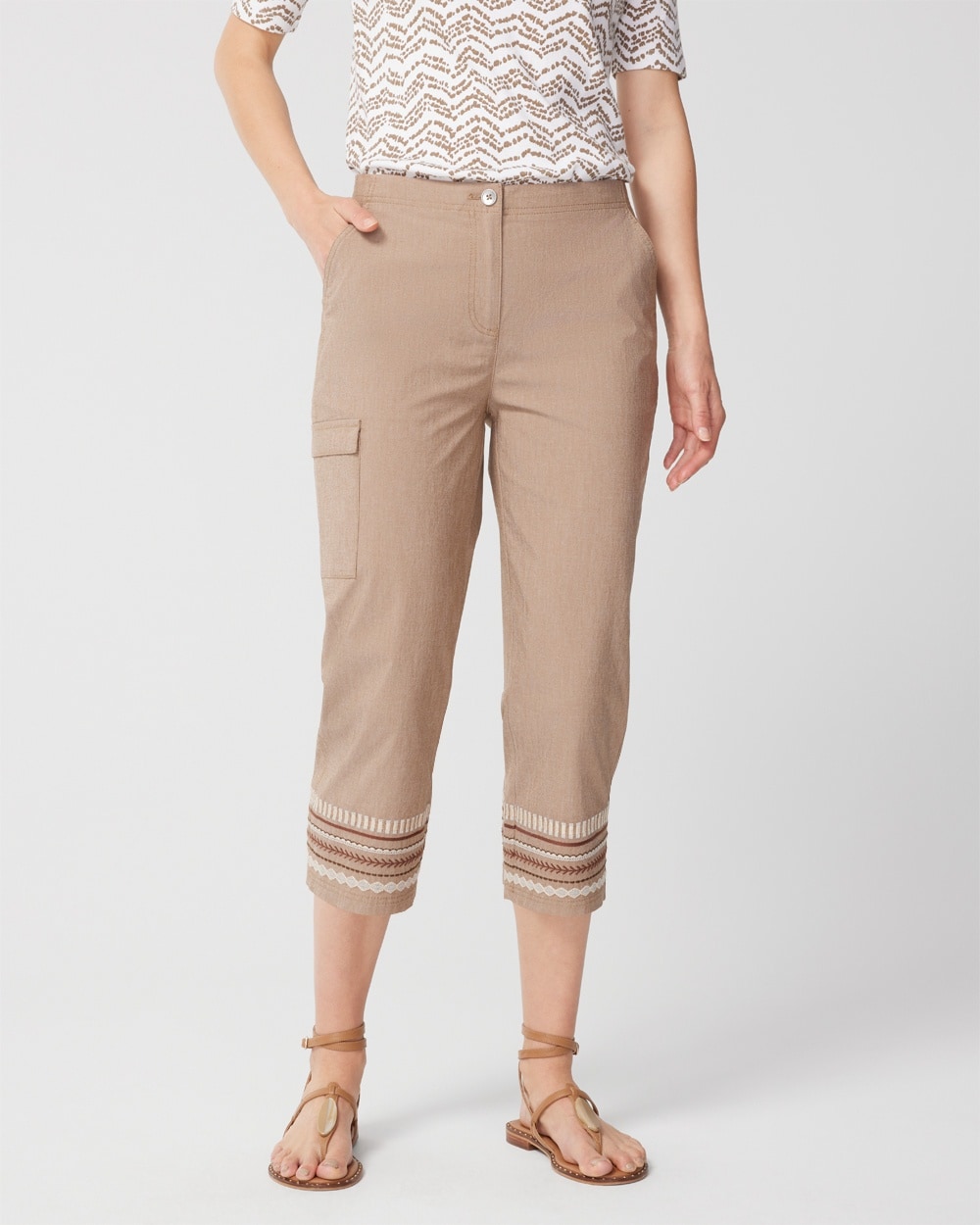 Fitigues Embroidered Cargo Capri Pants