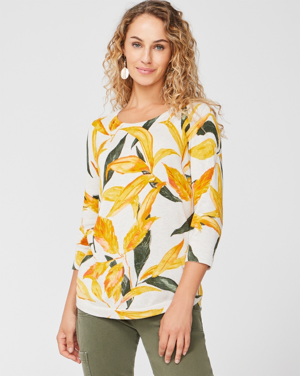 Plunging Palm Pullover Sweater