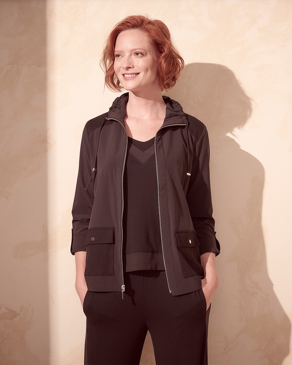 Weekends Bliss Balance Zip-Front Collared Jacket