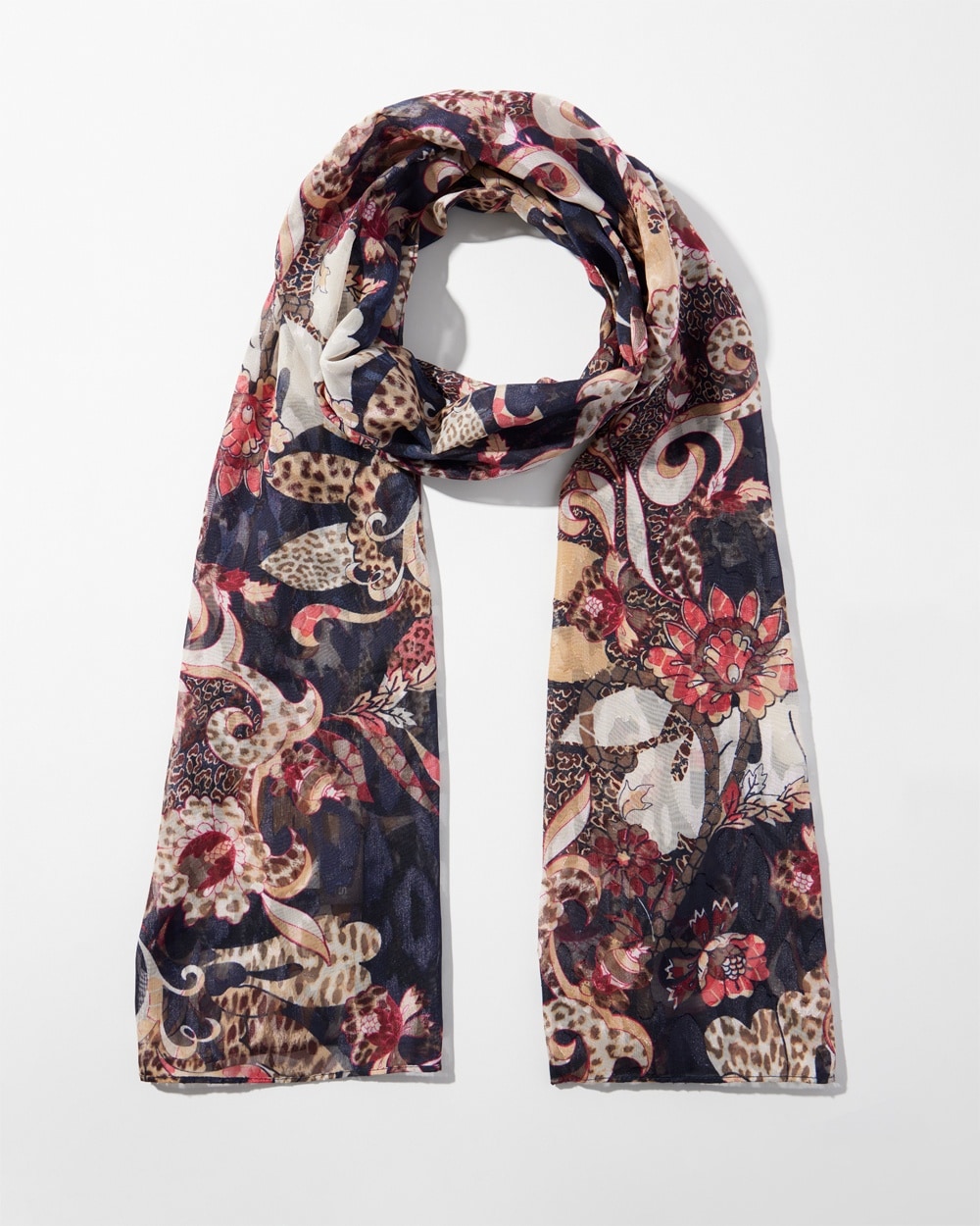 Mixed Soiree Burnout Oblong Scarf