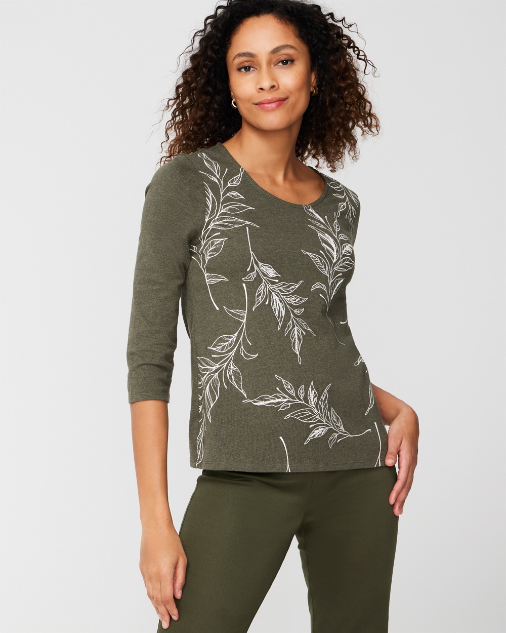 Leafy Willows Embellished Top