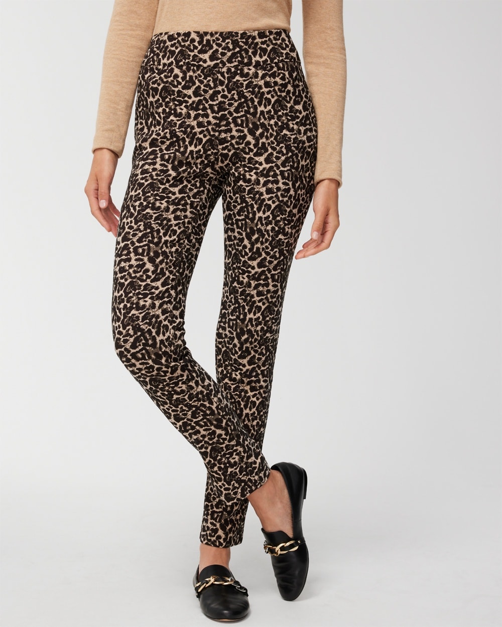 Perfect Stretch Chic Cheetah Jacquard Josie Slim Ankle Pants