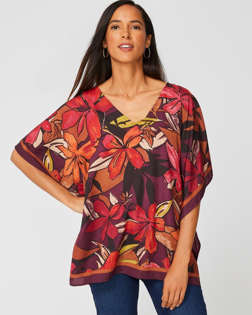 Pacific Floral Poncho