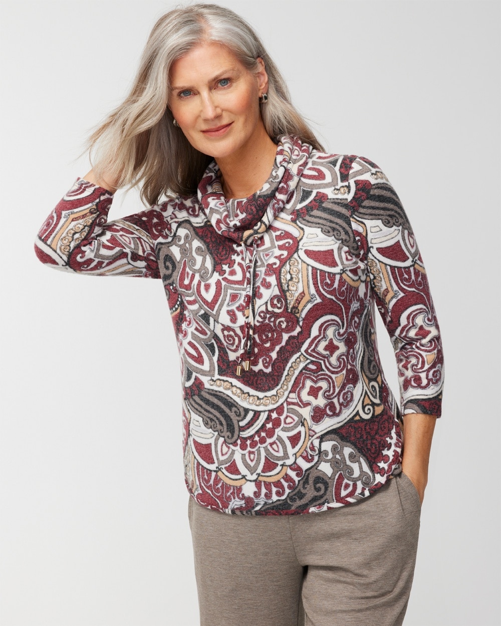 Weekends Intermingle Cowlneck Pullover