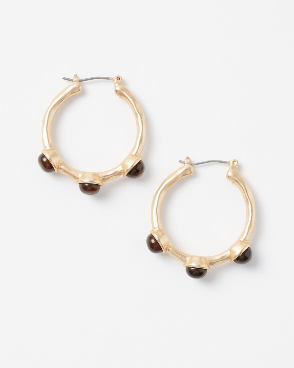 Goldtone Circle Click-It Hoop Earrings