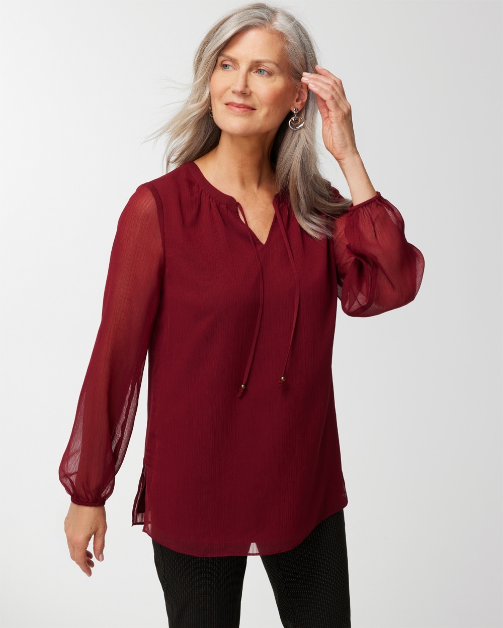 Puff-Sleeve Popover Top