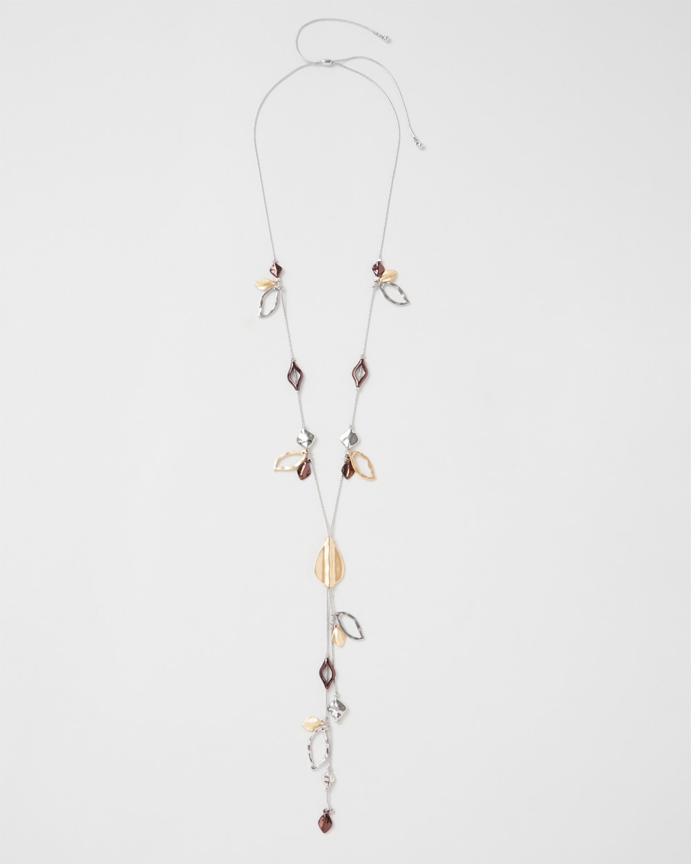Tri-Tone Petals Adjustable Pendant Necklace