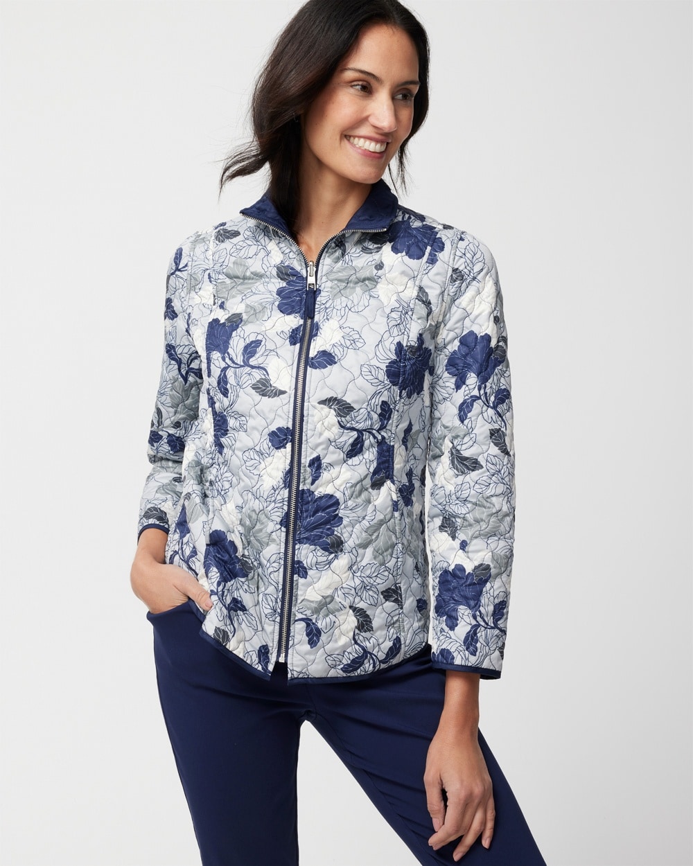 Luxe Foliage Reversible Quilt Jacket