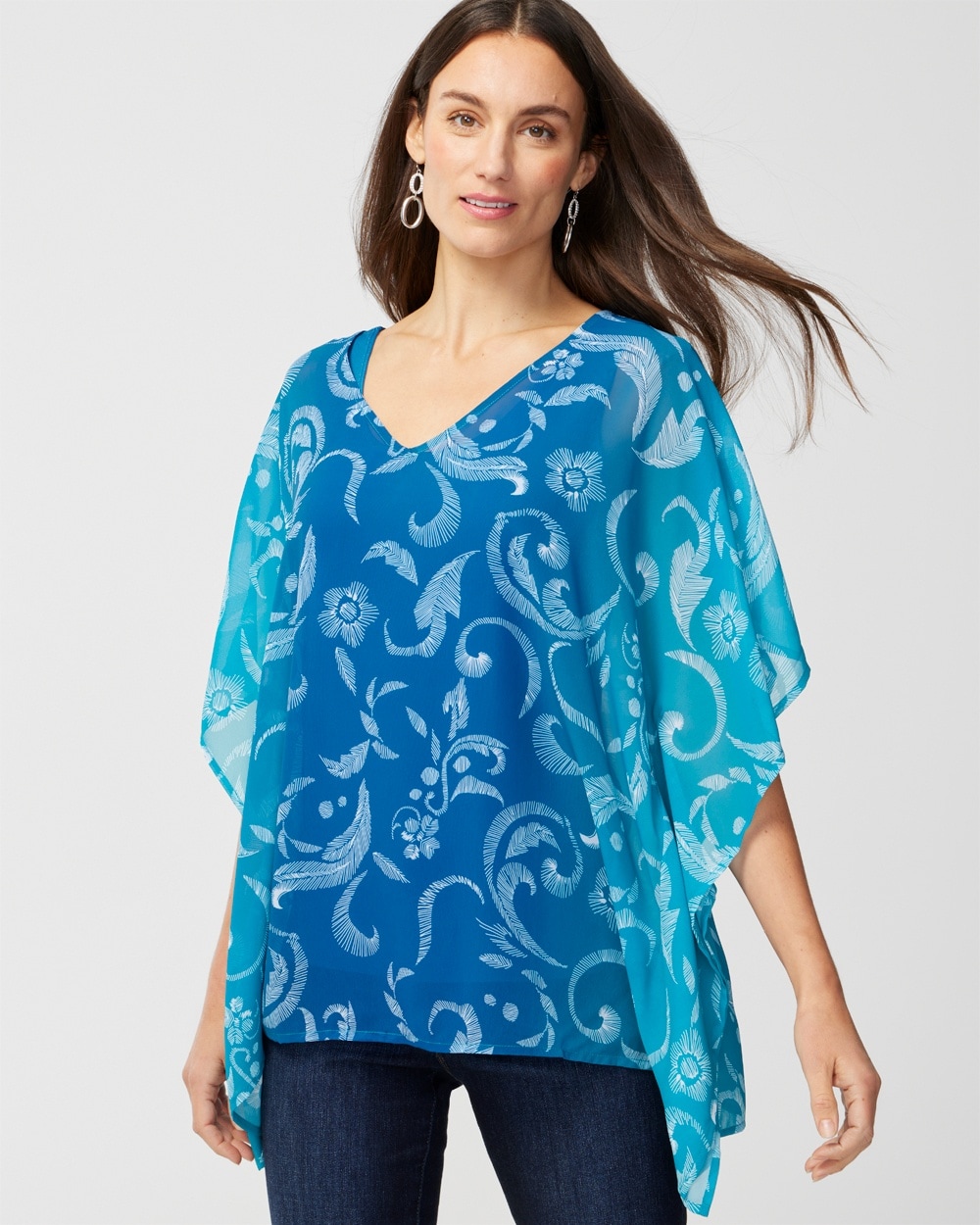 Ombre Floral Waves Paula Poncho