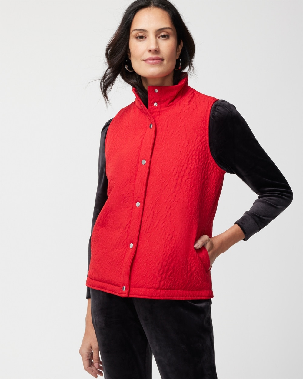 Weekends Snap-Front Quilted Vest