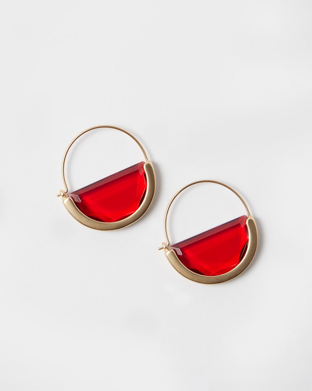 Red Crystal Hoop Earrings