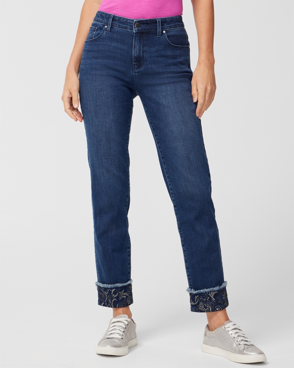 Perfect Stretch Inspired Scroll Girlfriend Ankle Jeans