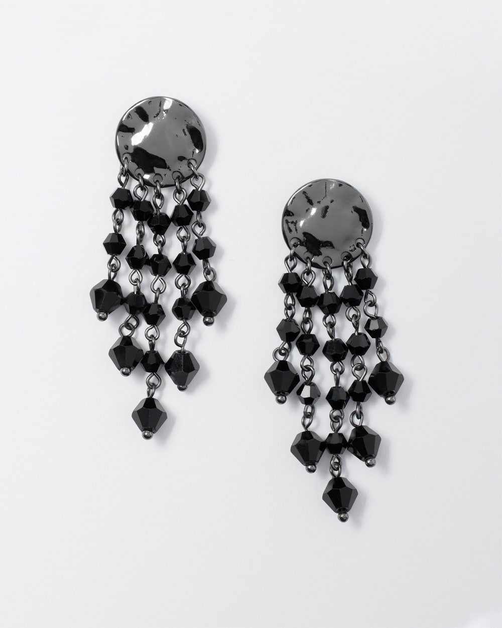 Black Bead Chandelier Earrings
