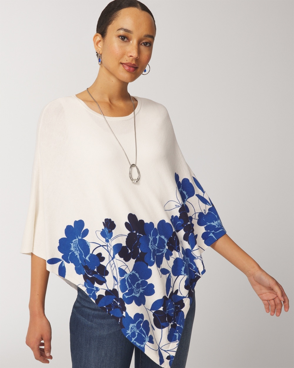Floral Triangle Poncho