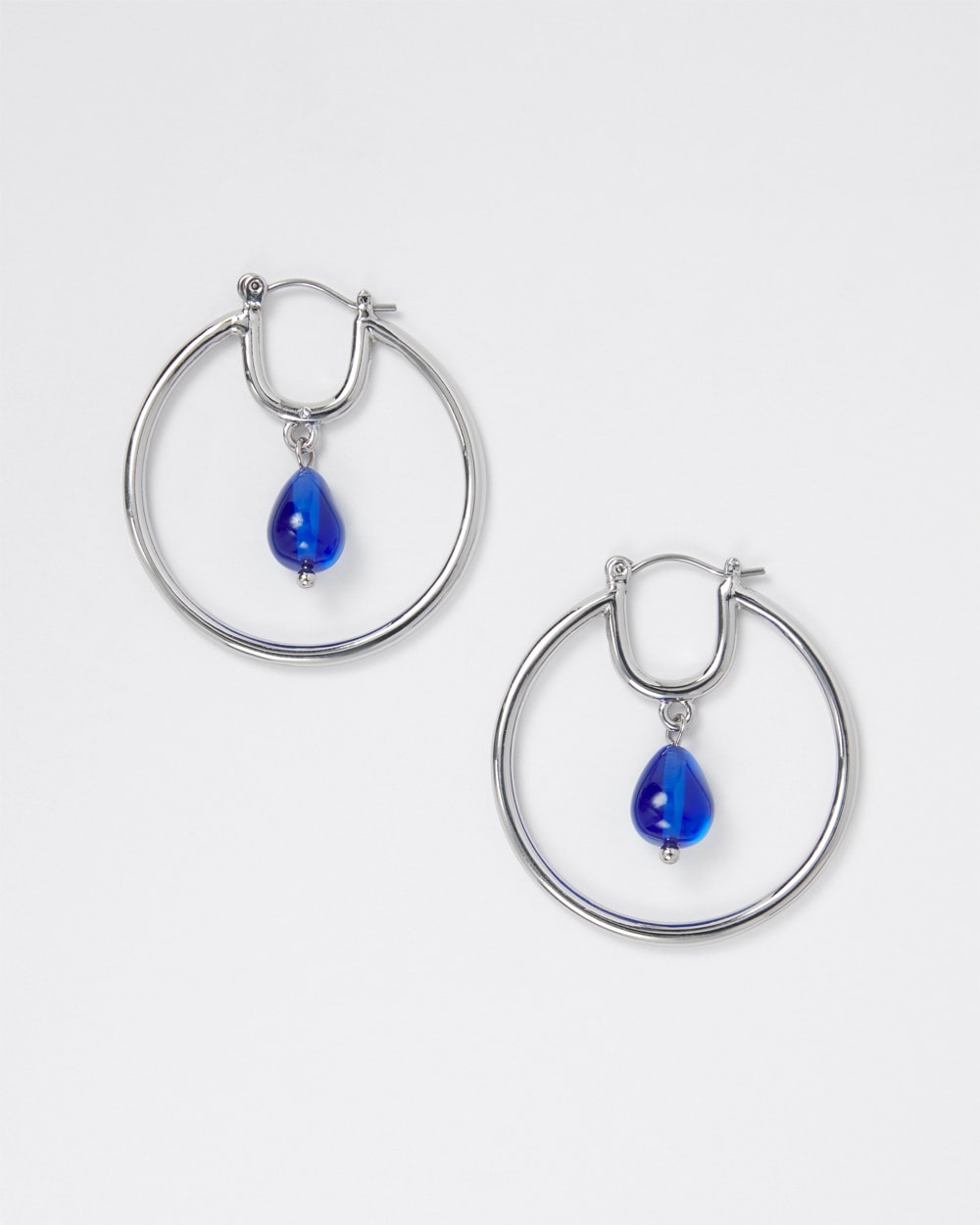 Stratus Blue Click-It Hoop Earrings with Drop