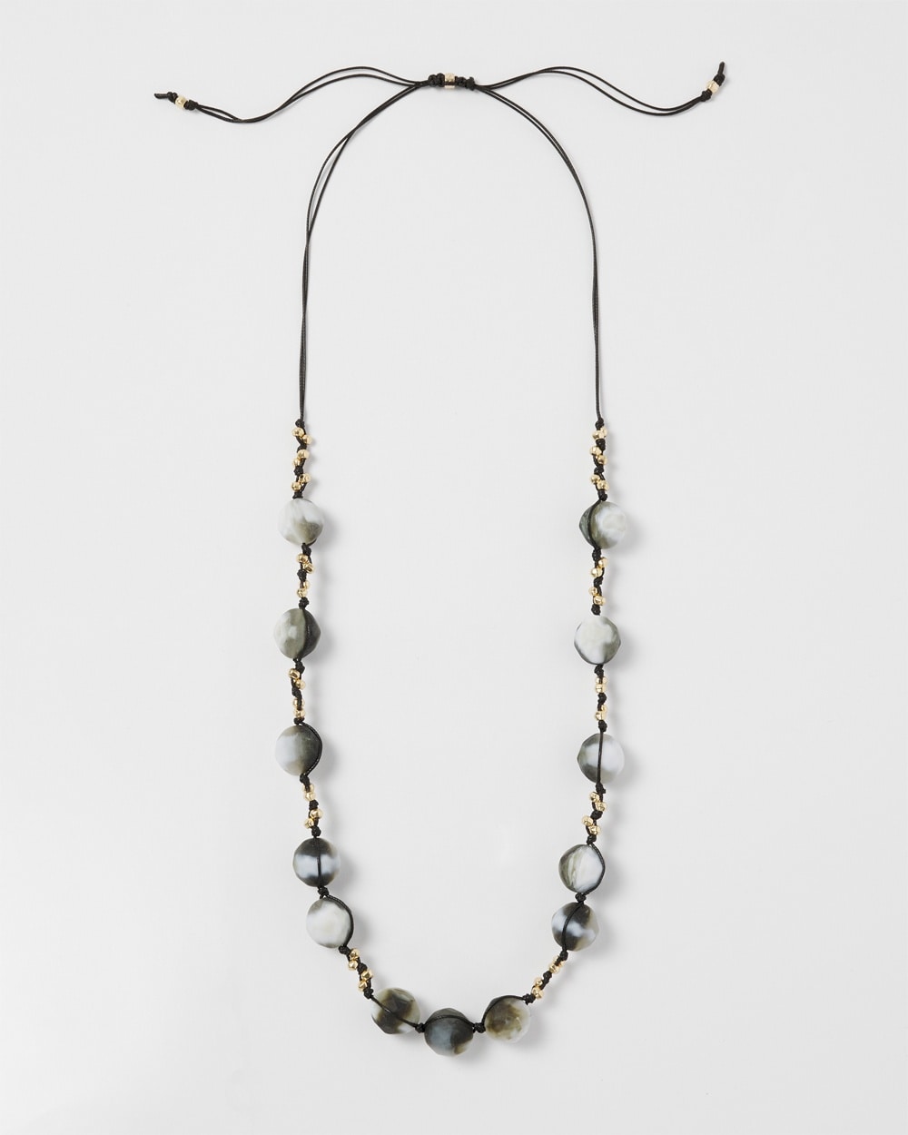Black & White Adjustable Pendant Necklace