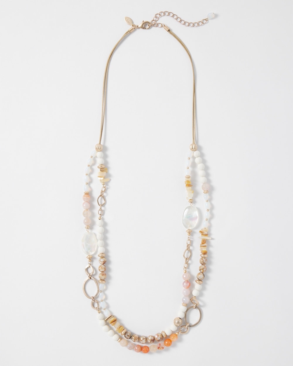 Neutral Stones Multistrand Necklace