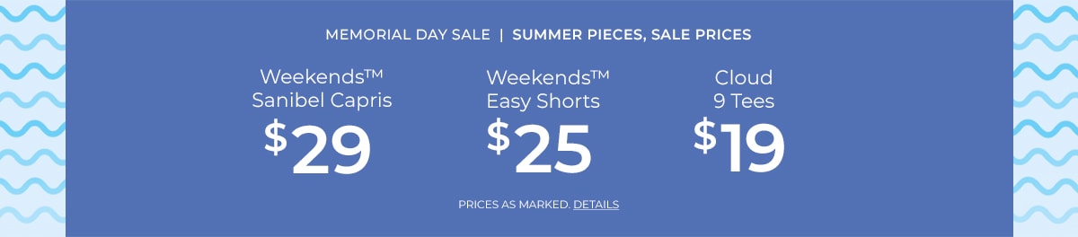 Memorial Day Sale. Summer Pieces, Sale Prices